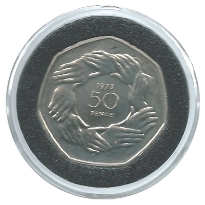 1973 UK Proof 50p Coin - UK Entry to EEC